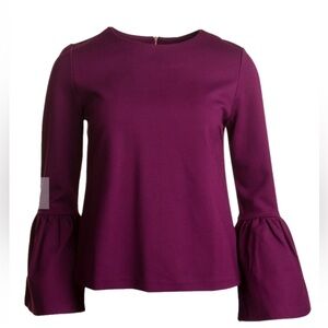 Ted Baker flutter sleeve top in a beautiful burgundy color!